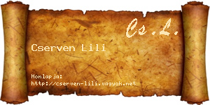 Cserven Lili névjegykártya