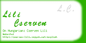 lili cserven business card